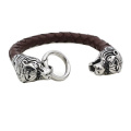 Yudan Custom Stainless Steel Bracelet Leather Tiger